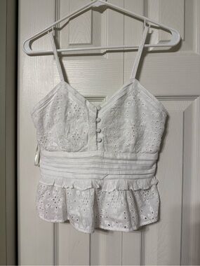 White Eyelet Cami Top